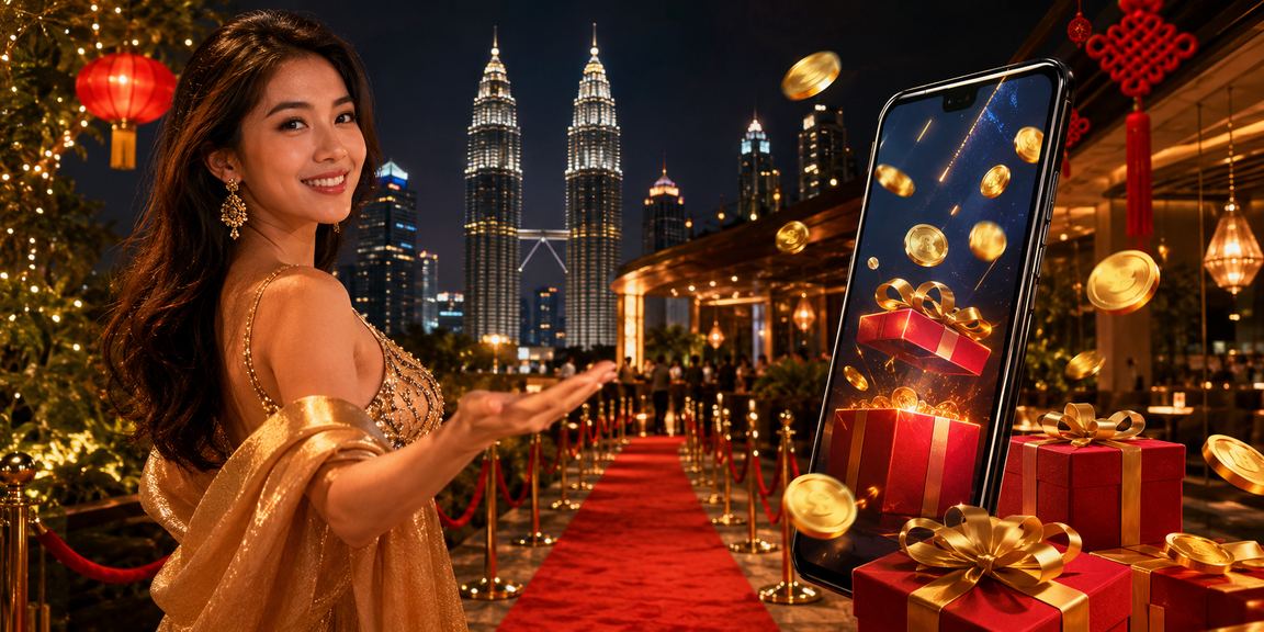 Meja permainan Baccarat dalam kasino mudah alih dengan pemandangan Kuala Lumpur